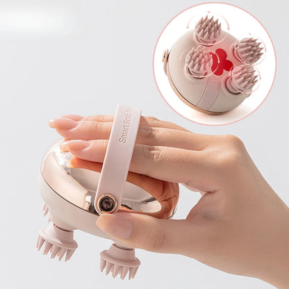 Rechargeable Waterproof Electric Scalp Massager Handheld Head Massager with 4 Massage Claws for Stress Relax Body Neck Back Pet