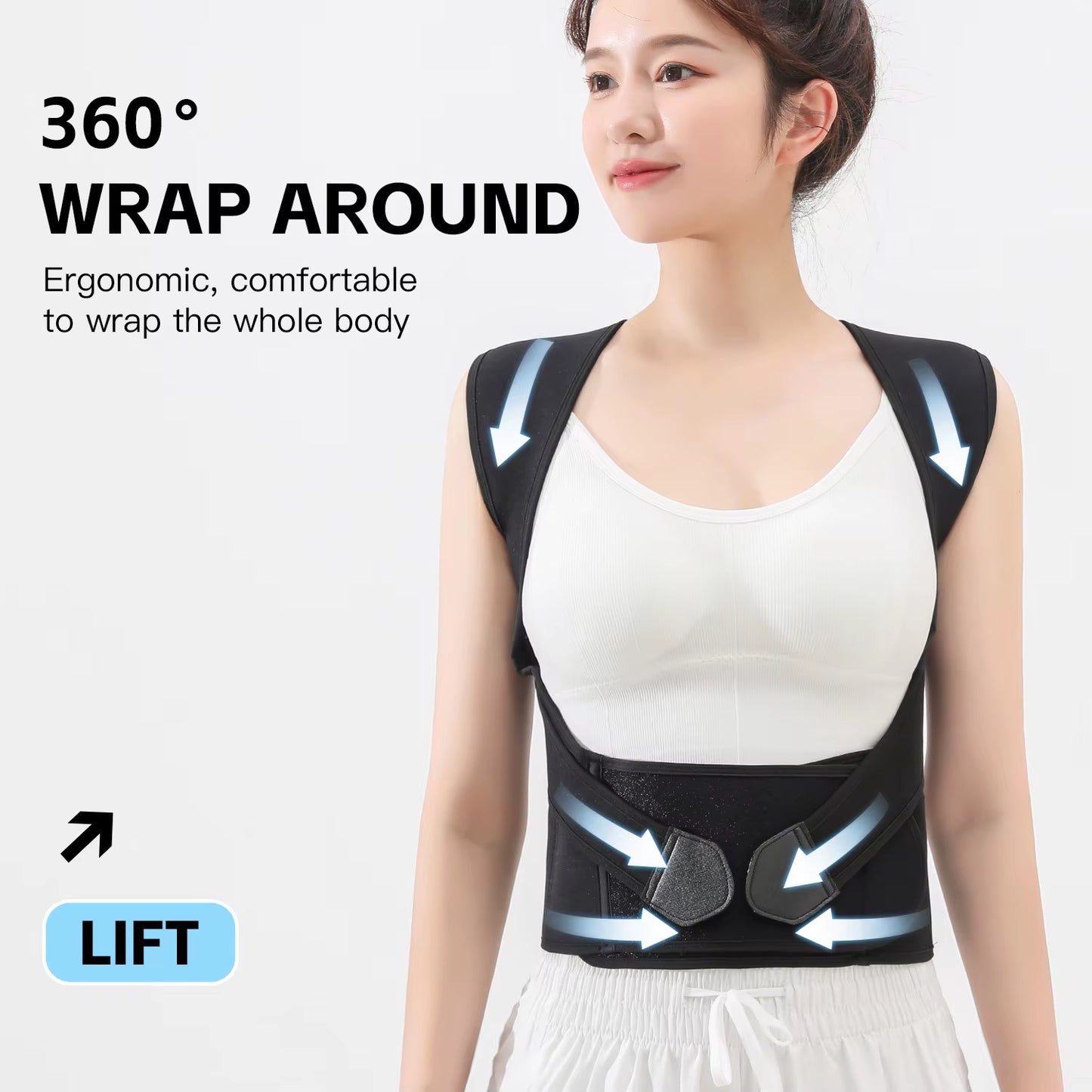 Back Brace Posture Corrector for Women and Men, Shoulder Straightener Adjustable Full Back Support Upper and Lower Pain Relief