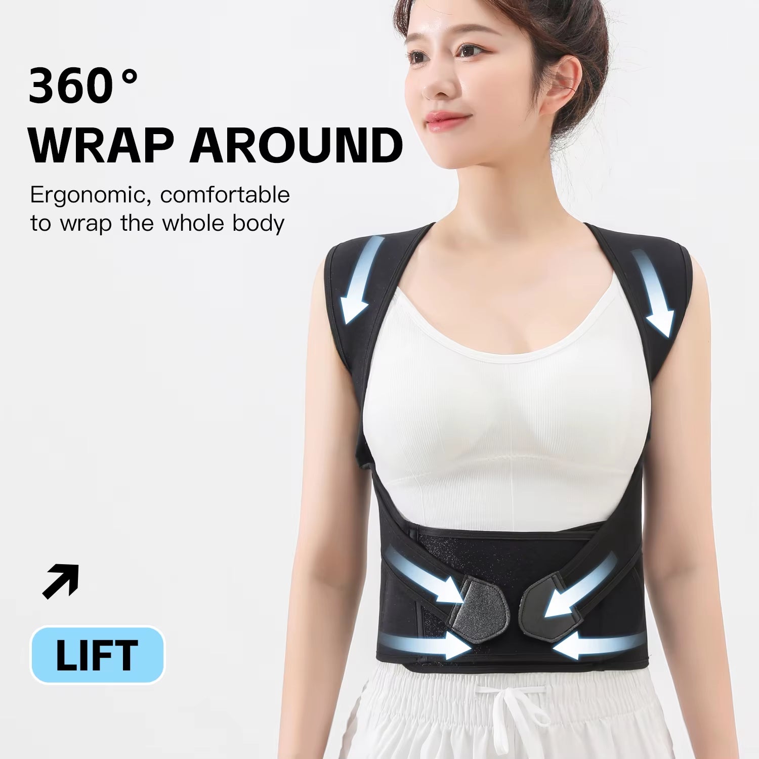 Back Brace Posture Corrector for Women and Men, Shoulder Straightener Adjustable Full Back Support Upper and Lower Pain Relief