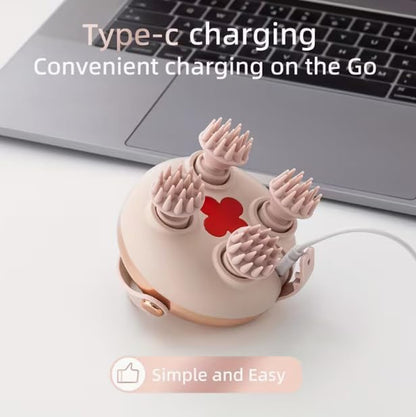 Electric Scalp Massager, Head Massager Scalp Stress Relax, Rechargeable IPX7 Waterproof 2 Massage Styles, 8 Removable Claws for Head/Body Massage & Face Cleaning